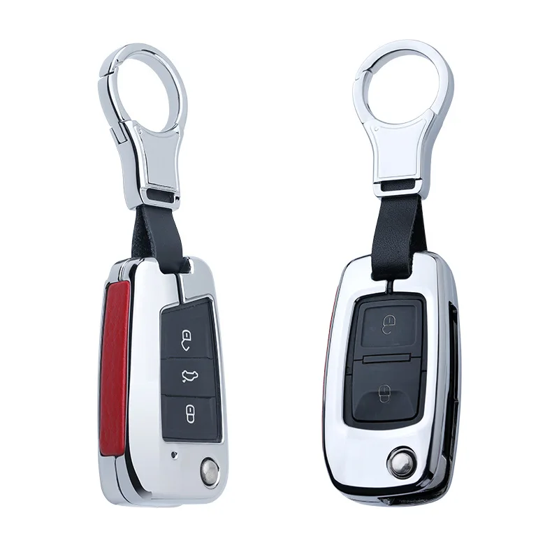 For Volkswagen Golf 8 Langyi Sagitar Jetta Weiling Bora Tiguan Car Key Case Cover Shell With Keychain Auto Accessories