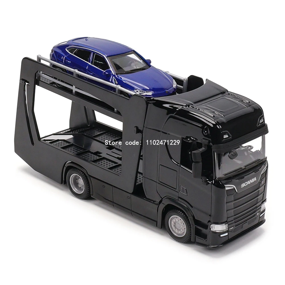 Bburago 1:43 Scania 770 S W/Lamborghini, Porsche Semi-trailer truck Alloy Luxury Vehicle Diecast Cars Model Toy Collection Gift