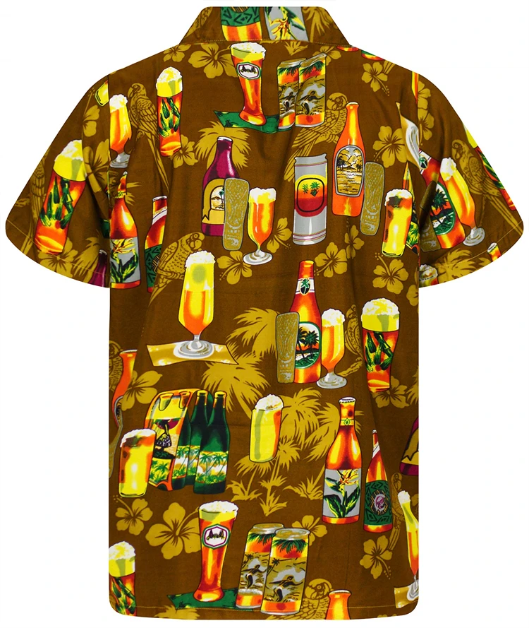 Männer Shirts Bier 3d Druck Hemd Männer Mode Shirts Einreiher Kurzarm Hawaiian Shirt Strand Casual Bluse kleidung Teen