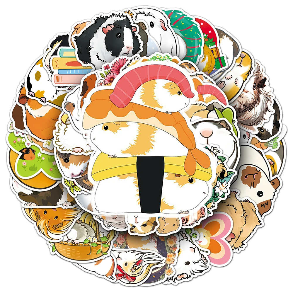 

10/30/51pcs Kawaii Cavia Porcellus Cartoon Stickers Cute Animals Graffiti Decals Notebook Phone Luggage Waterproof Sticker Toys