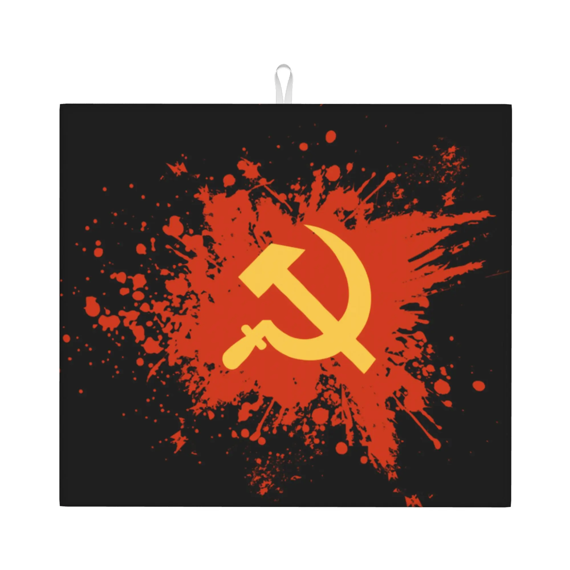 Russia Flag USSR Soviet Union Hammer Sickle CCCP Non Slip Kitchen Counter Protector Mat Barware Tableware Mat For Kitchen