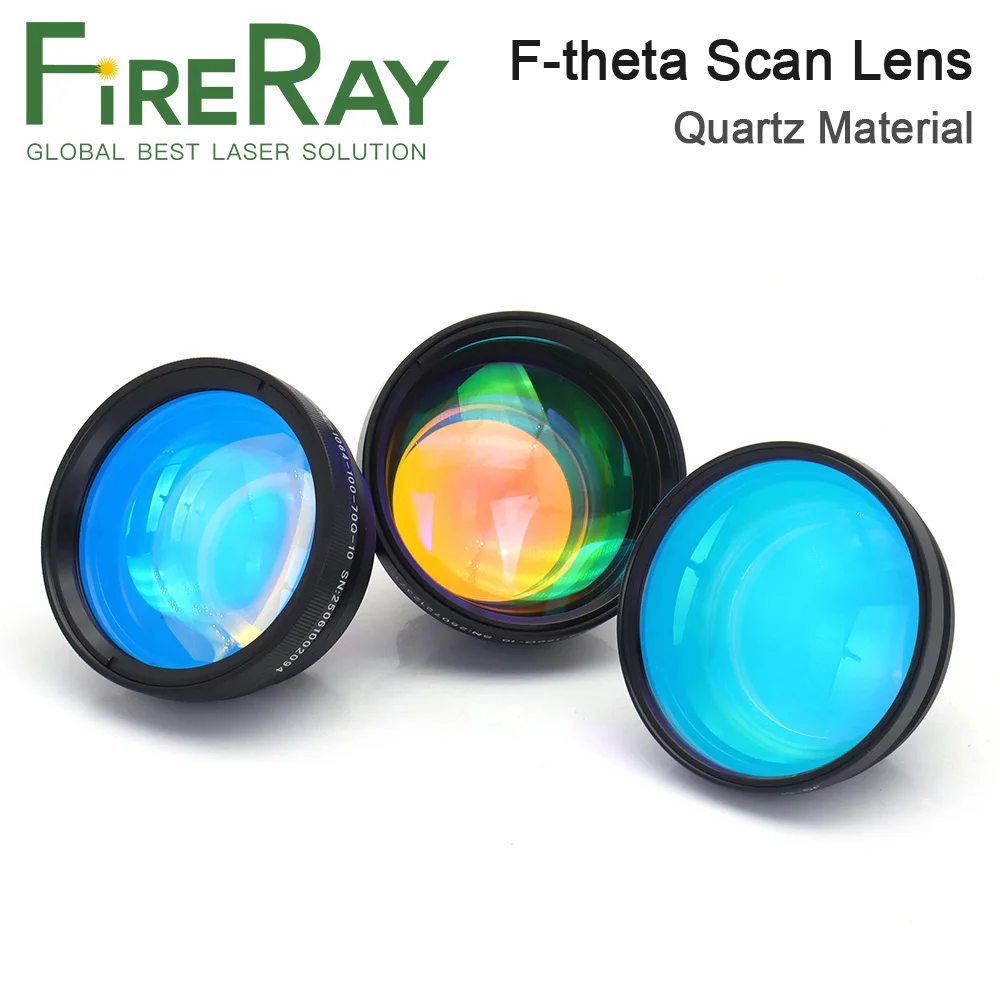 FireRay Fiber Laser F-theta Scan Lens Quartz Material 70x70mm to 300x300mm for Min.60W Laser Marking Machine