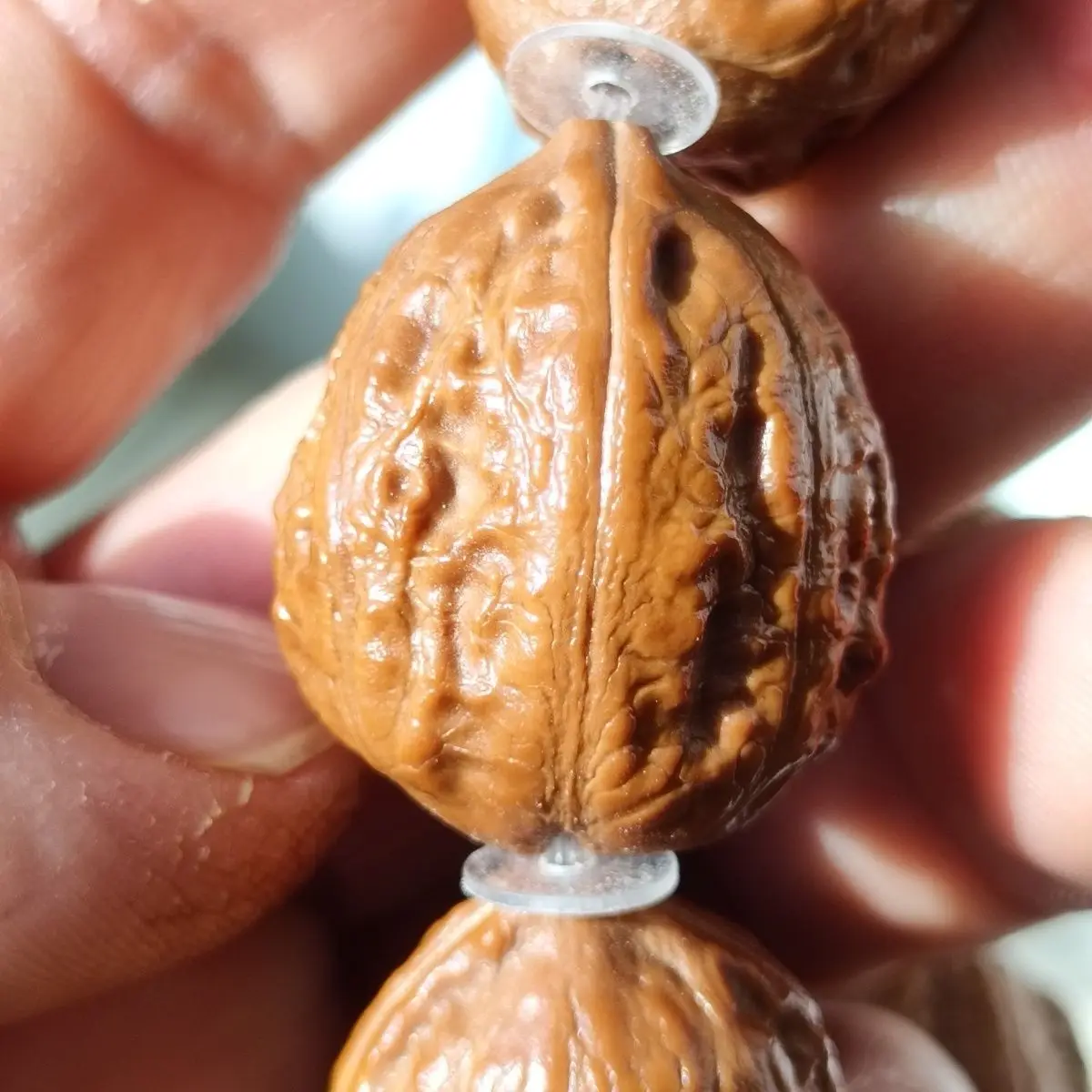 Chinese Style Lucky Natural Walnut Beaded Bracelet Classic Wenwan Good Fortune Prayer Bangle For Men Women Meditation Relief Col