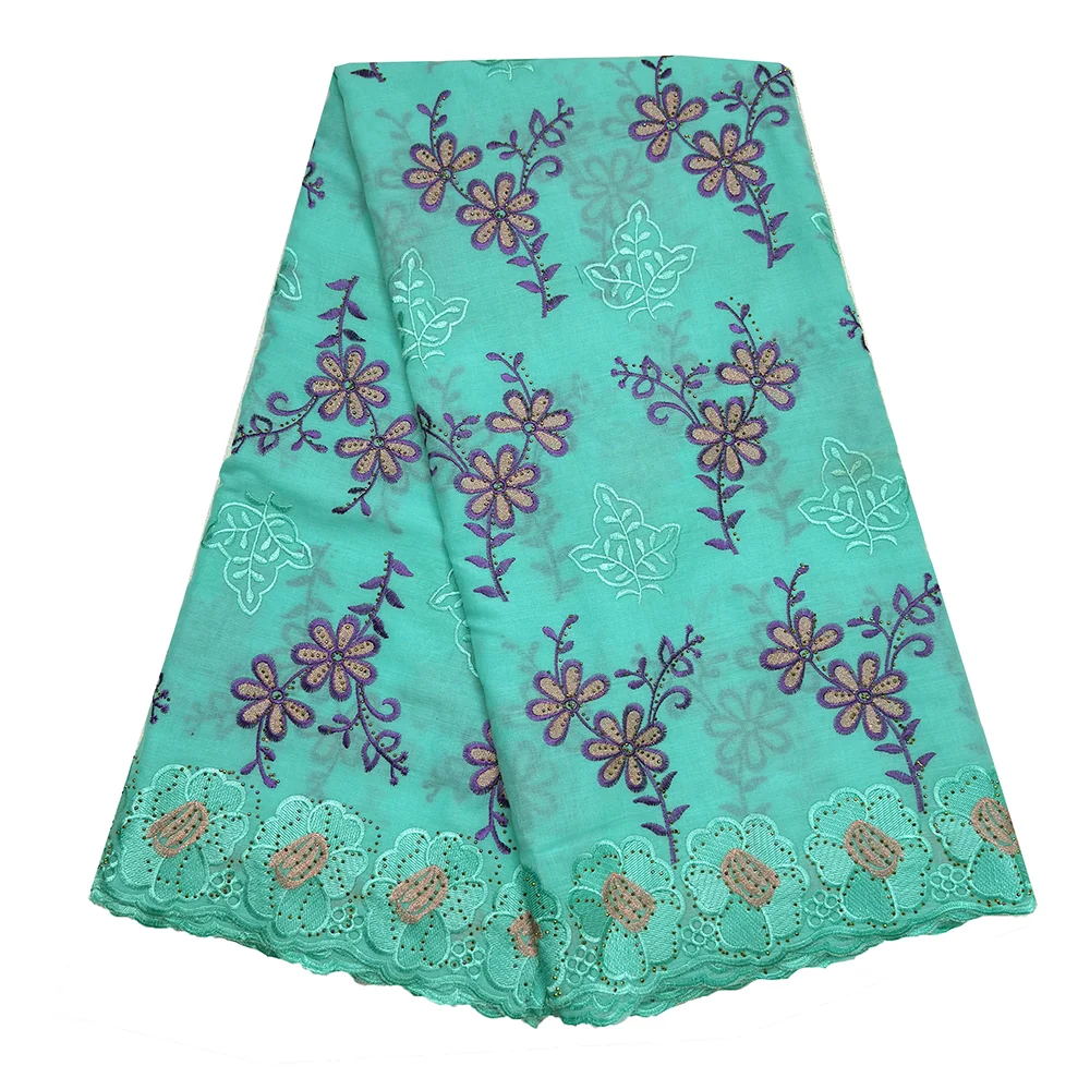 

Elegant Printed Cotton Swiss Voile Material 5 Yards High Quality African Nigerian Cotton Dry Lace Fabric Women Wedding Dresses