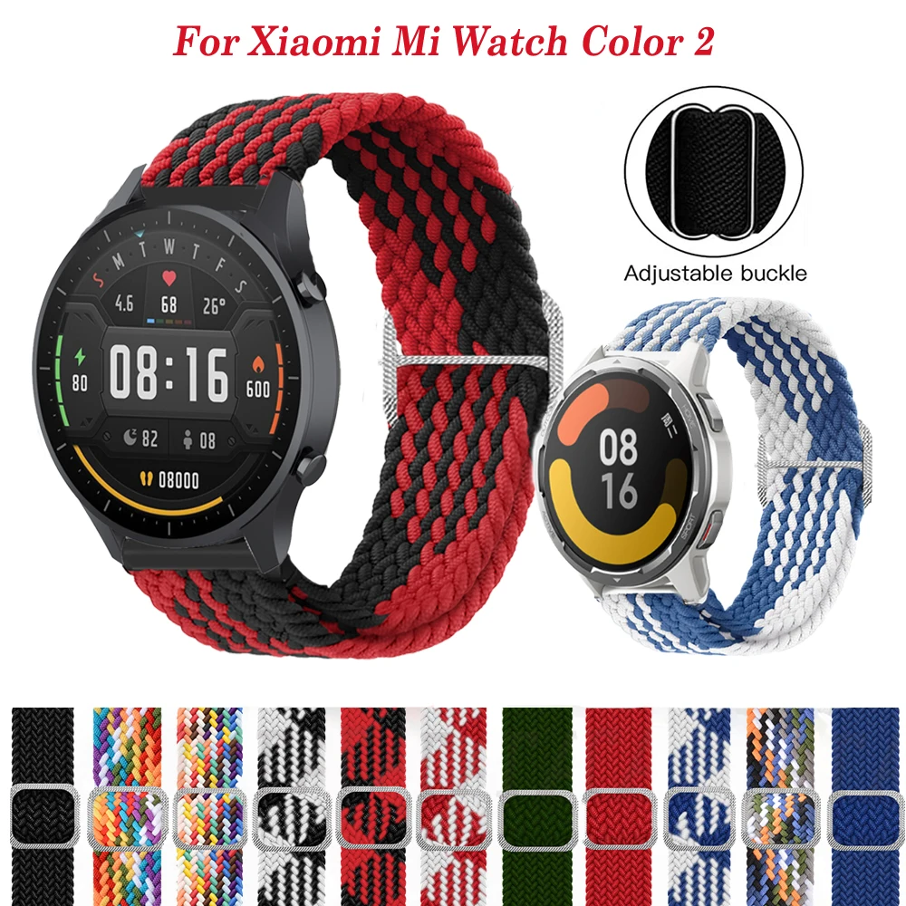 22/20mm Nylon Strap For Xiaomi Mi Watch Color 2/MiBro Color Band Replaceable For MiWatch S1 Active/S2 42 46mm Bracelet Watchband