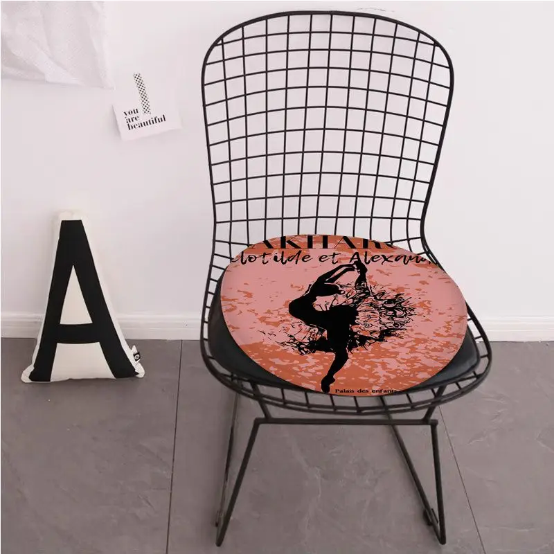 Black and White Ballet Dancer Square Sofa Mat Dining Room Table Chair Cushions Unisex Fashion Anti-slip Buttocks Pad