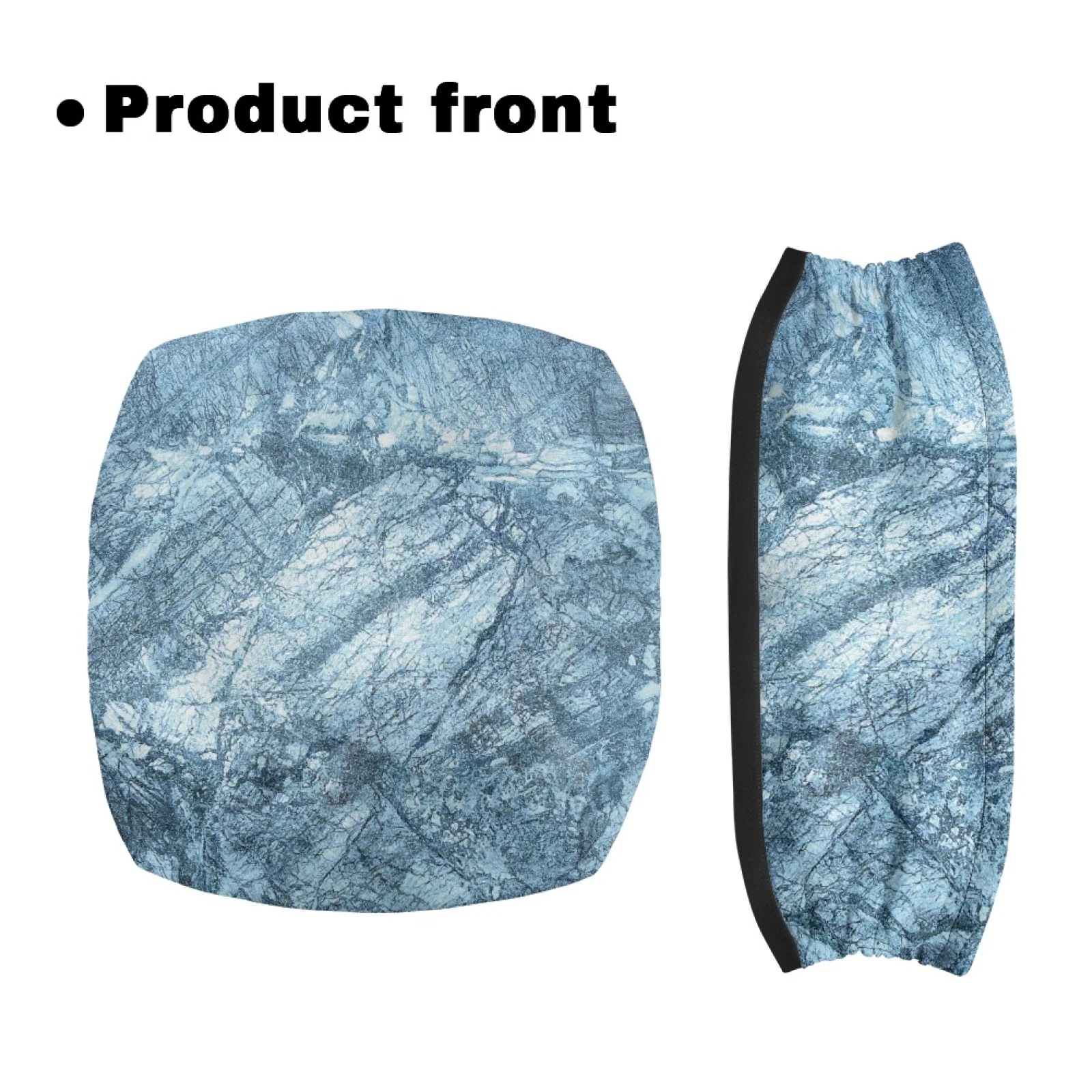 Coloranimal Stain-Resistant Waterproof 2 Pcs Seat & Backrest Cover Set for Ladies for Outdoor Blue-toned Rock