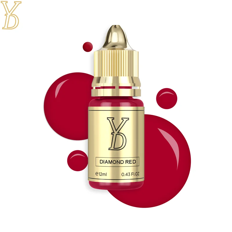 Yd neo tinta de tatuagem diamante vermelho 12ml pigmento profissional beleza micropigmentação pigmento tatuagens permanentes suprimentos de maquiagem 1pc