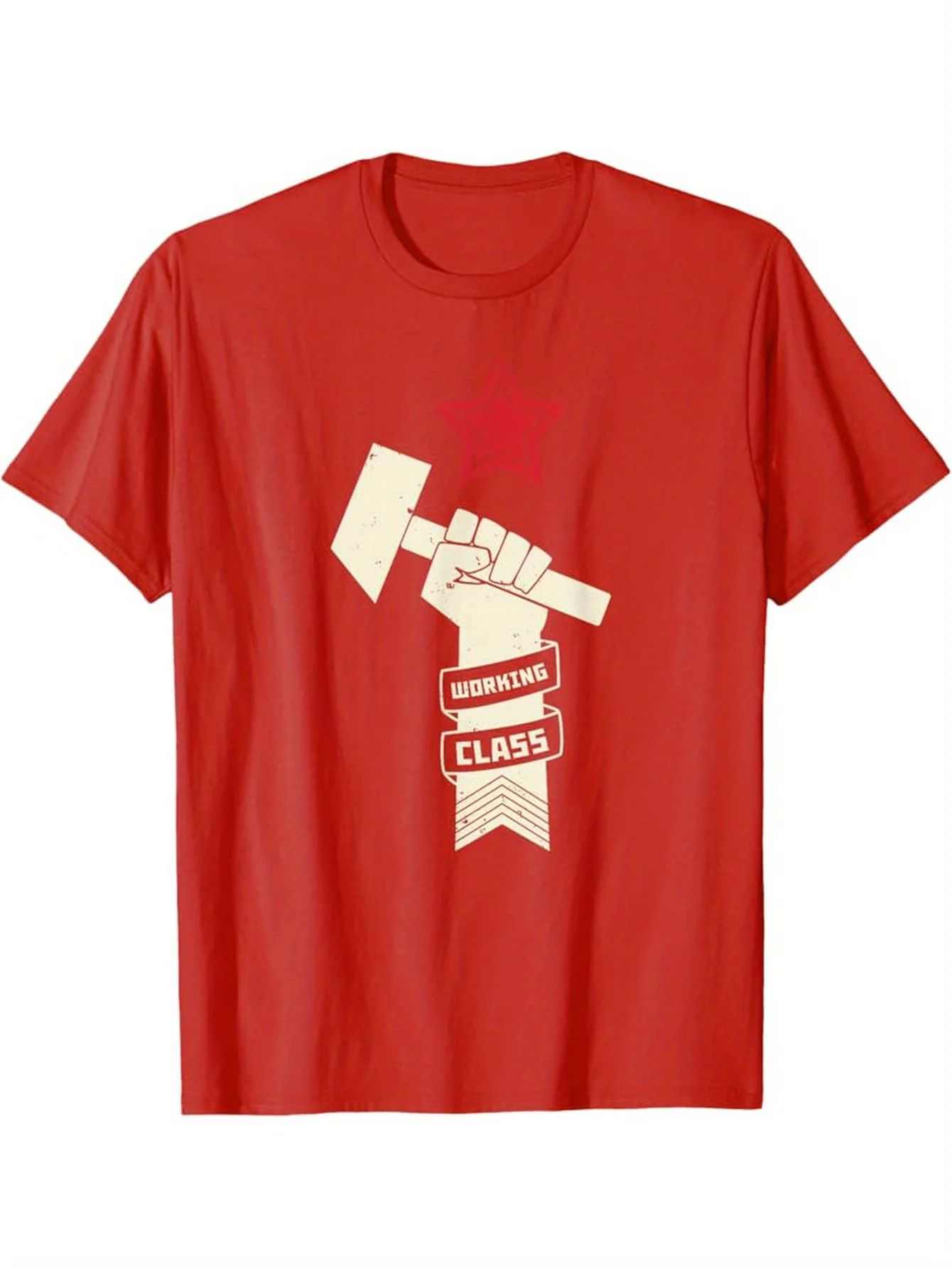 Retro Proletariat Russia USSR Soviet Union CCCP-with Hammer & Sickle Design-100% cottonshort-sleeved men's printed T-shirt.