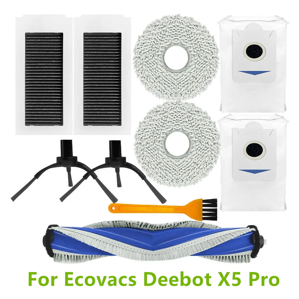 HEPA Filter Dust Bags Main Brush Side Brushes Mop Cloths For Ecovacs Deebot X5 Pro Vacuum Cleaner Accessories