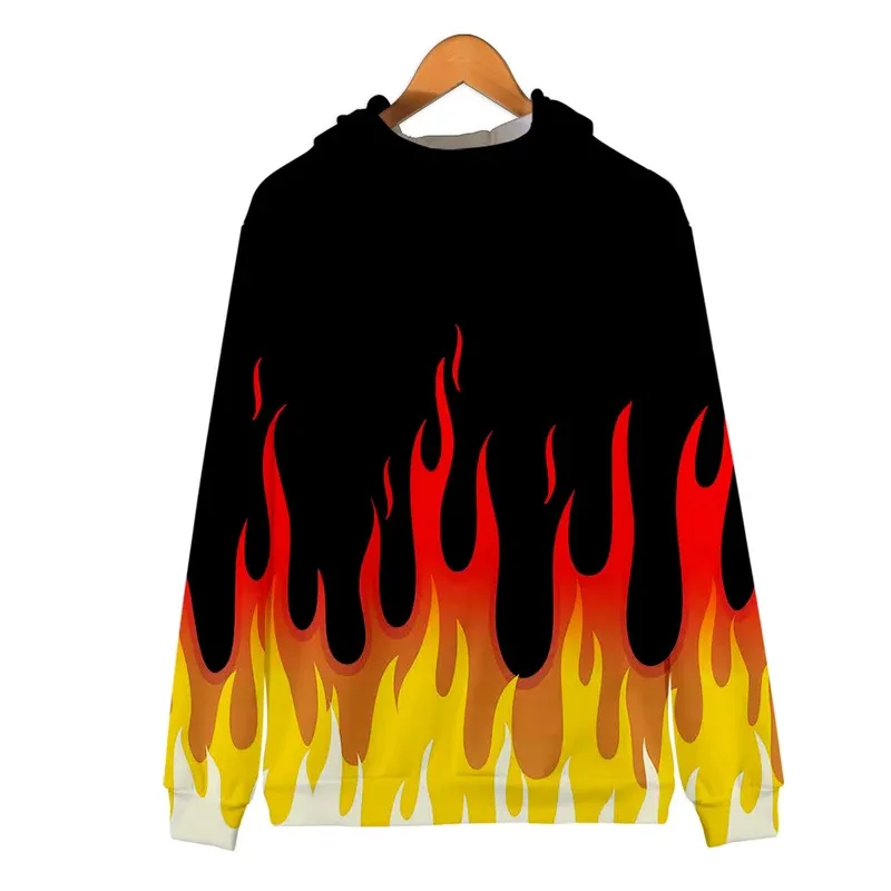 Red and Yellow Flame 3D Printed Hoodies Men Women Fashion Long Sleeve Hoodie Sweatshirt Casual Streetwear Clothes