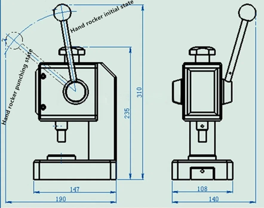 Precision Coin Cell Lab Research Manually Operated Steel Mental Hole Punching Machine Disc Cutter with Punching