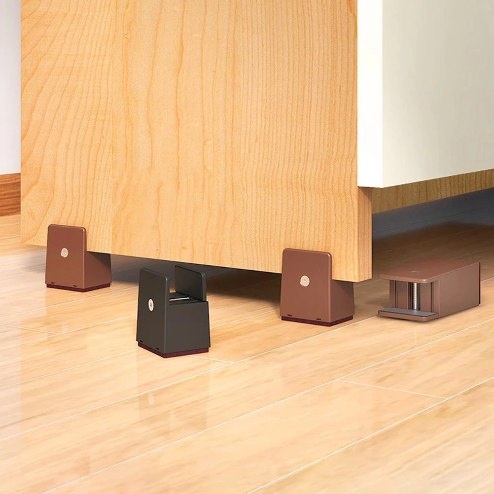 

4pcs Adjustable Furniture Riser Mat Heavy Duty 250kg Carbon Steel Table Chair Leg Extender Heightener Bed Dorm Desk for Couch