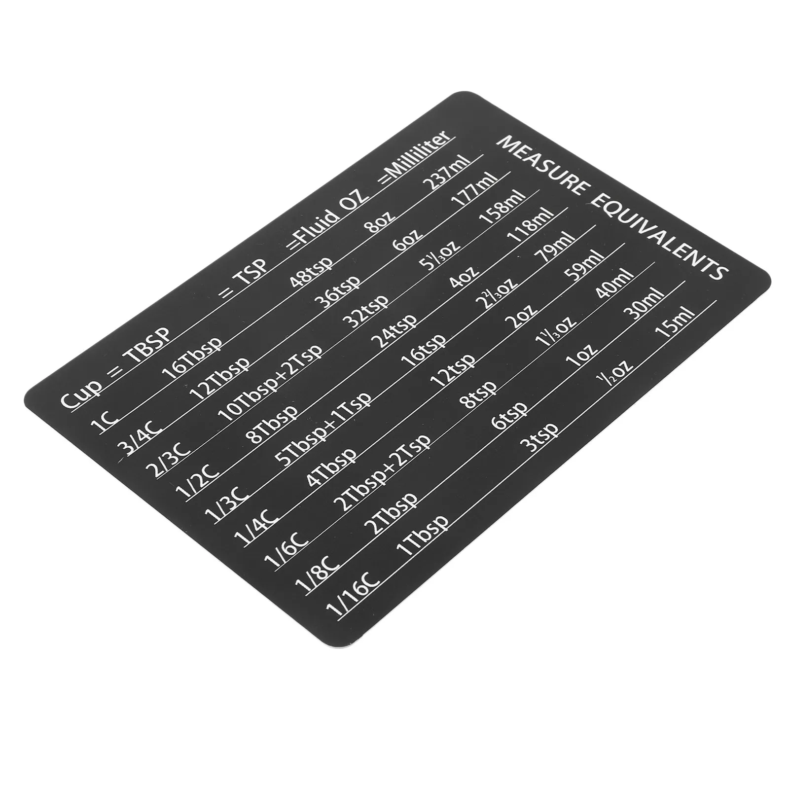 Lightweight Magnetic Measurement Conversion Chart PVC Kitchen Baking Tool Reusable Engraved Fridge Magnet Compact