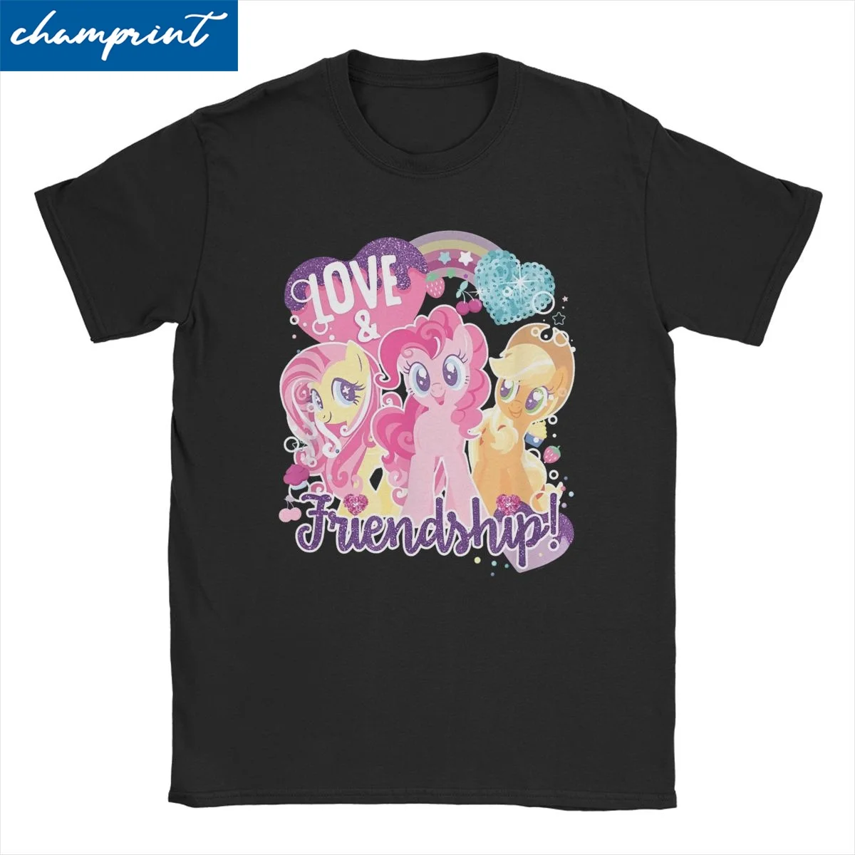 Ponies Friendship Is Magic Pinkie T-Shirt Men Women Funny Pure Cotton Tee Shirt Round Neck T Shirts Graphic Printed Tops