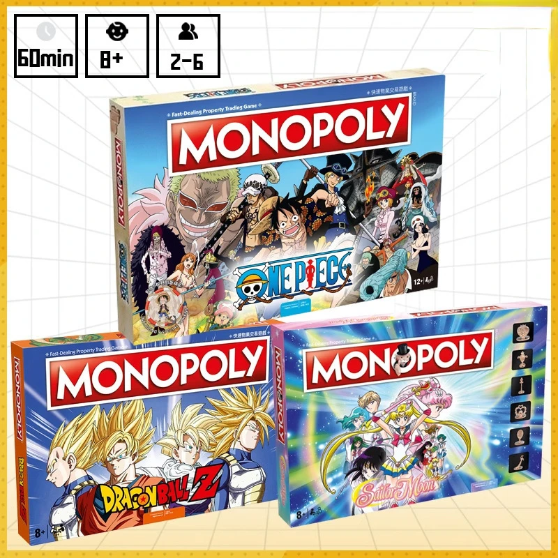 Neueste Dragon Ball Super einteilige Monopol Immobilien für Erwachsene und Kinder 2-6 Personen Party Brettspiel Seemann Mond Kinderspiel