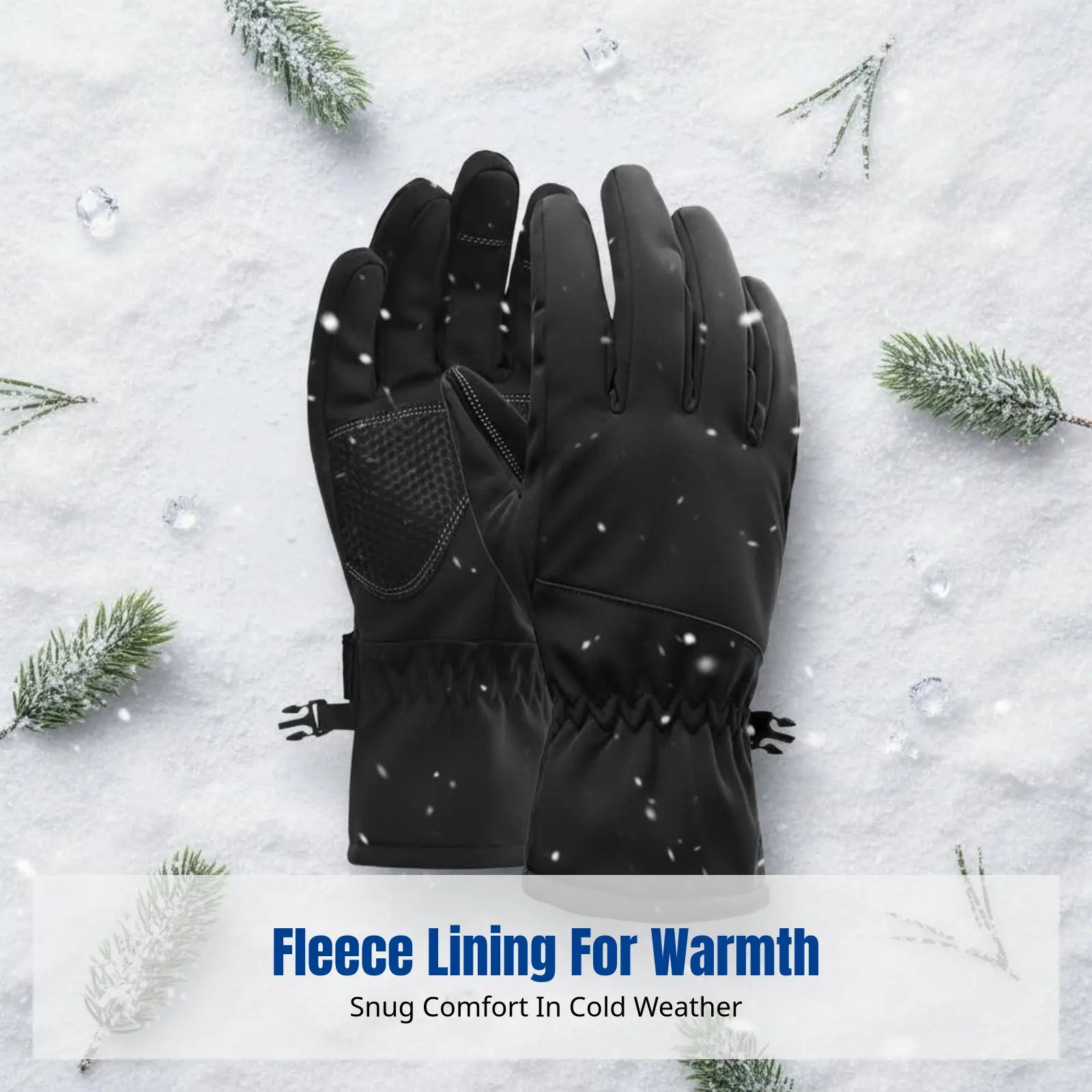 

Thickened Ski Gloves, Winter Outdoor Cycling, Windproof, Anti-Slip, Touchscreen-Compatible Gloves for Adults, Fleece Lined