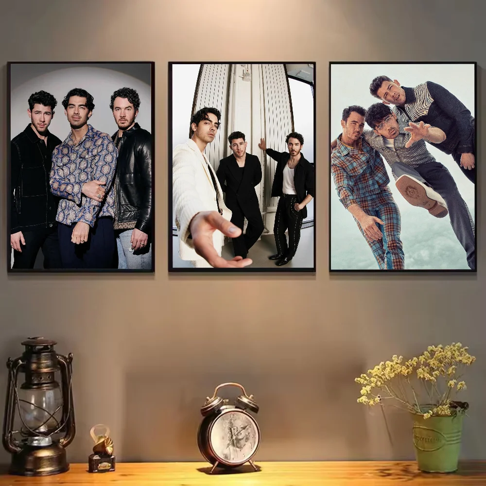 1pc banda J-JONAS B-BROTHERS cartaz auto-adesivo arte adesivo de papel à prova dwaterproof água café casa bar sala decoração da parede