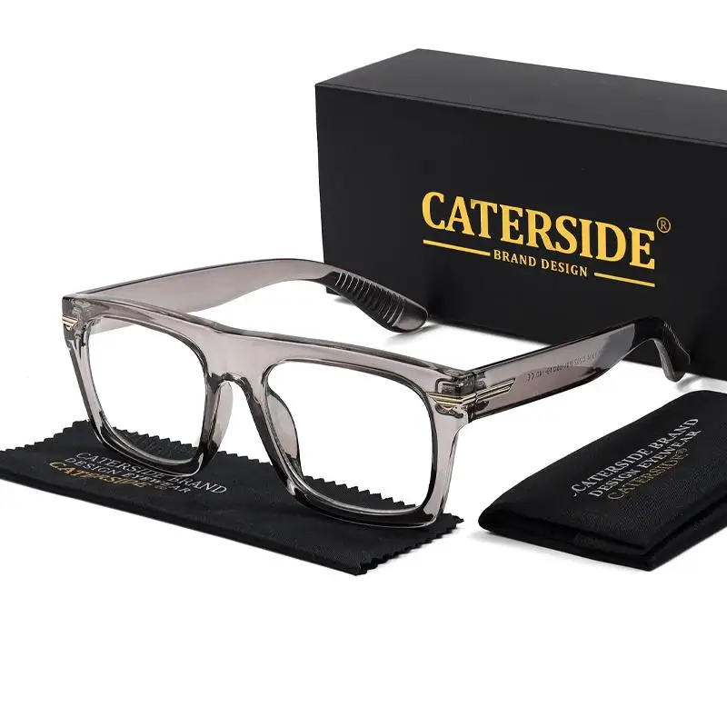 CATERSIDE Männer Anti Blaues Licht Gläser für Platz TR90 Rahmen Ultraleicht Retro Plain Gläser Trendy Myopie Computer Brillen Rahmen – Detail 10