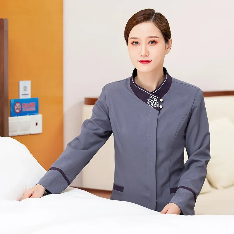 

Hotel Room Cleaning Uniform Long Sleeve Autumn Winter Outfit Mall Community Property Cleaner Hospital Women's Cleaning Workwear