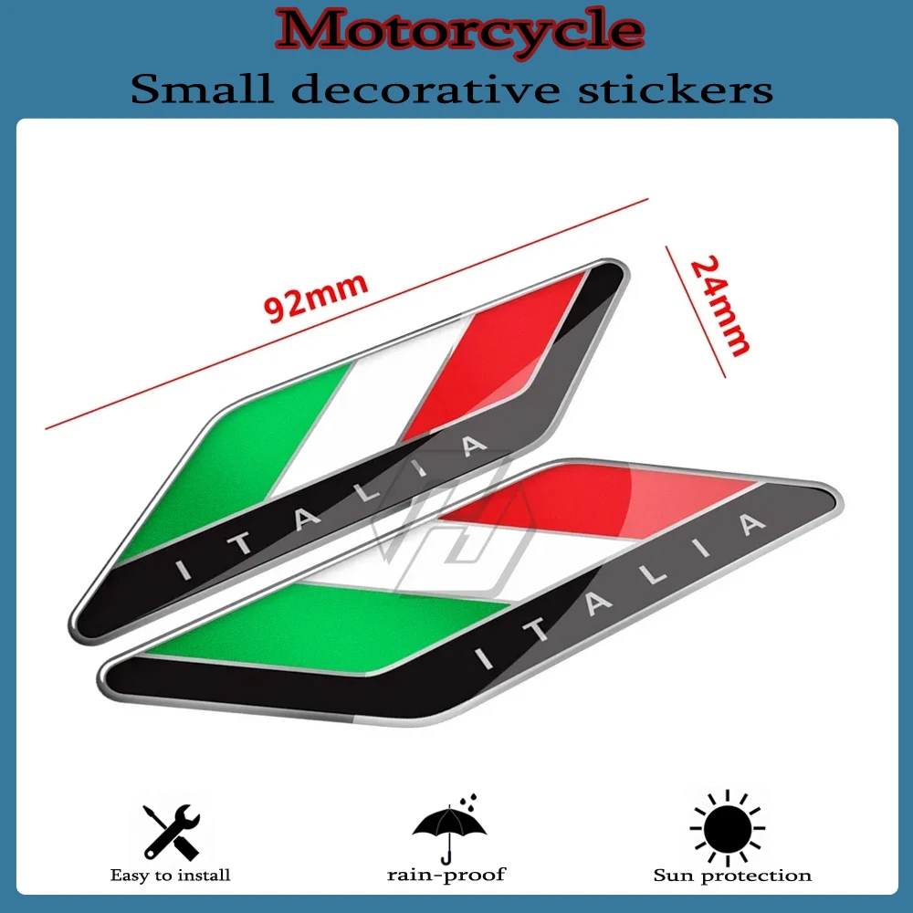 

2Pcs/Pair 3D Tricolor Flag Emblem Badge for All Models 3D Silicone Stickers Decals Car Motorcycle National Italy Italian Flag