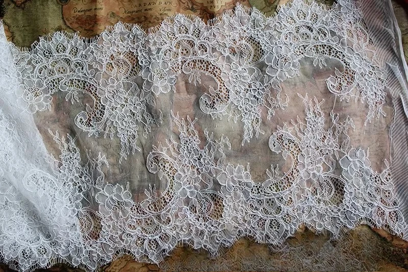 3 ياردة عالية الجودة رمش سيارة العظام الدانتيل، تستخدم لتزيين حواف فساتين الزفاف الكتف والحجاب الملحقات #3