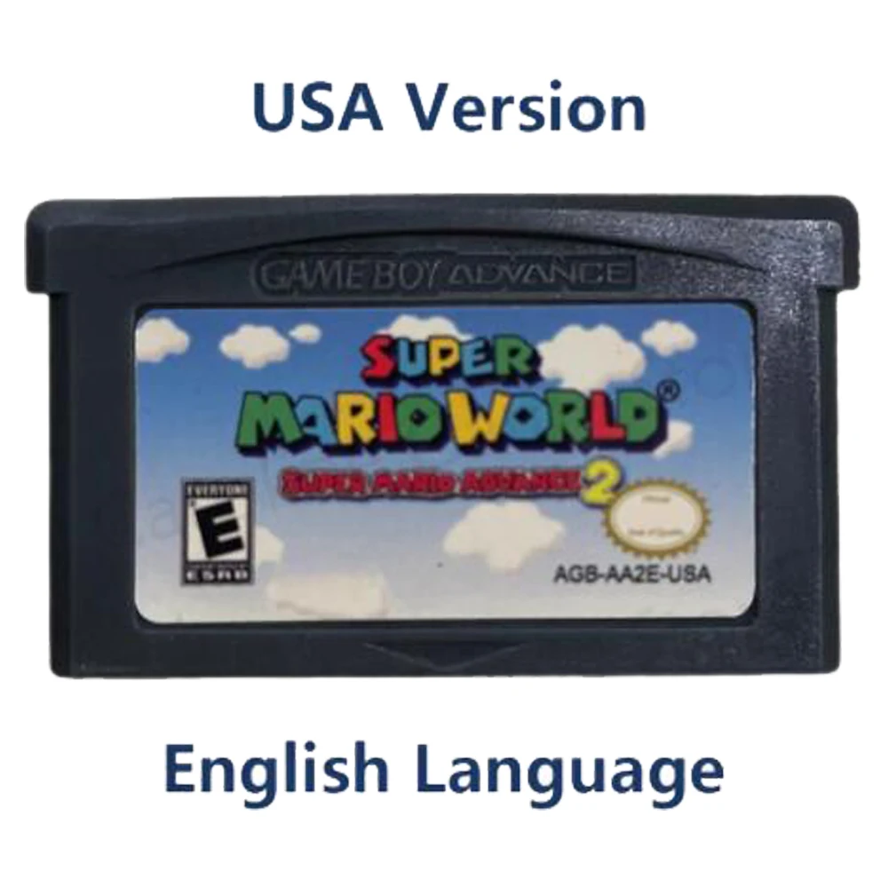 GBA Games Mario Series 32 Bit Cartridge Video Game Console Memory Card Super Mario Advance Bros 3 for GBA GBASP NDSL