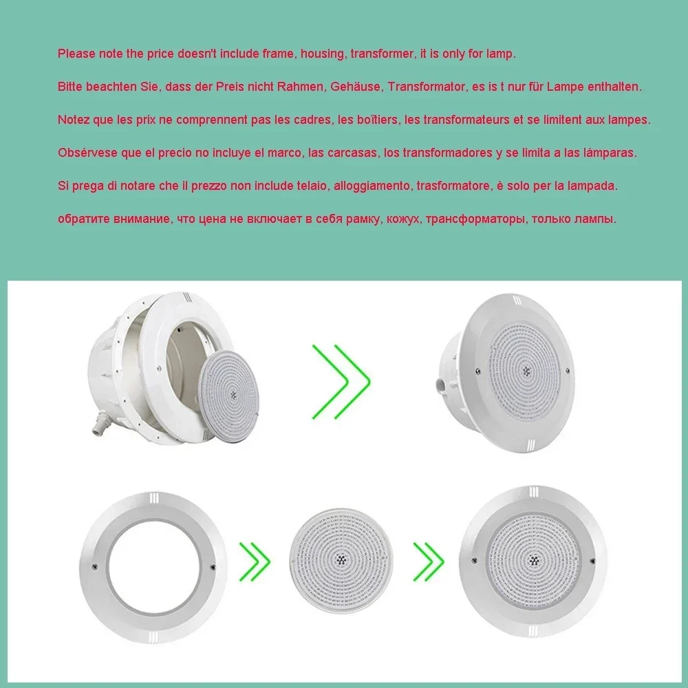 35W RGB LED Swimming Pool Light 18W 24W 30W 42W Resin Filled Underwater Pond Lighting IP68 Multicolor LED Underwater Spotlight