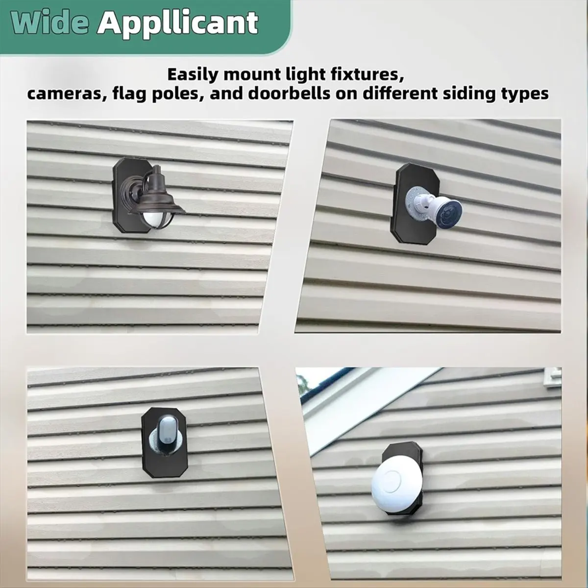 【WSFS】 Siding Mounting Blocks,Outdoor Siding Mounting Kit,Siding Mounting Plate for 1/2inch Lap Double and 4inch Siding,2Pack