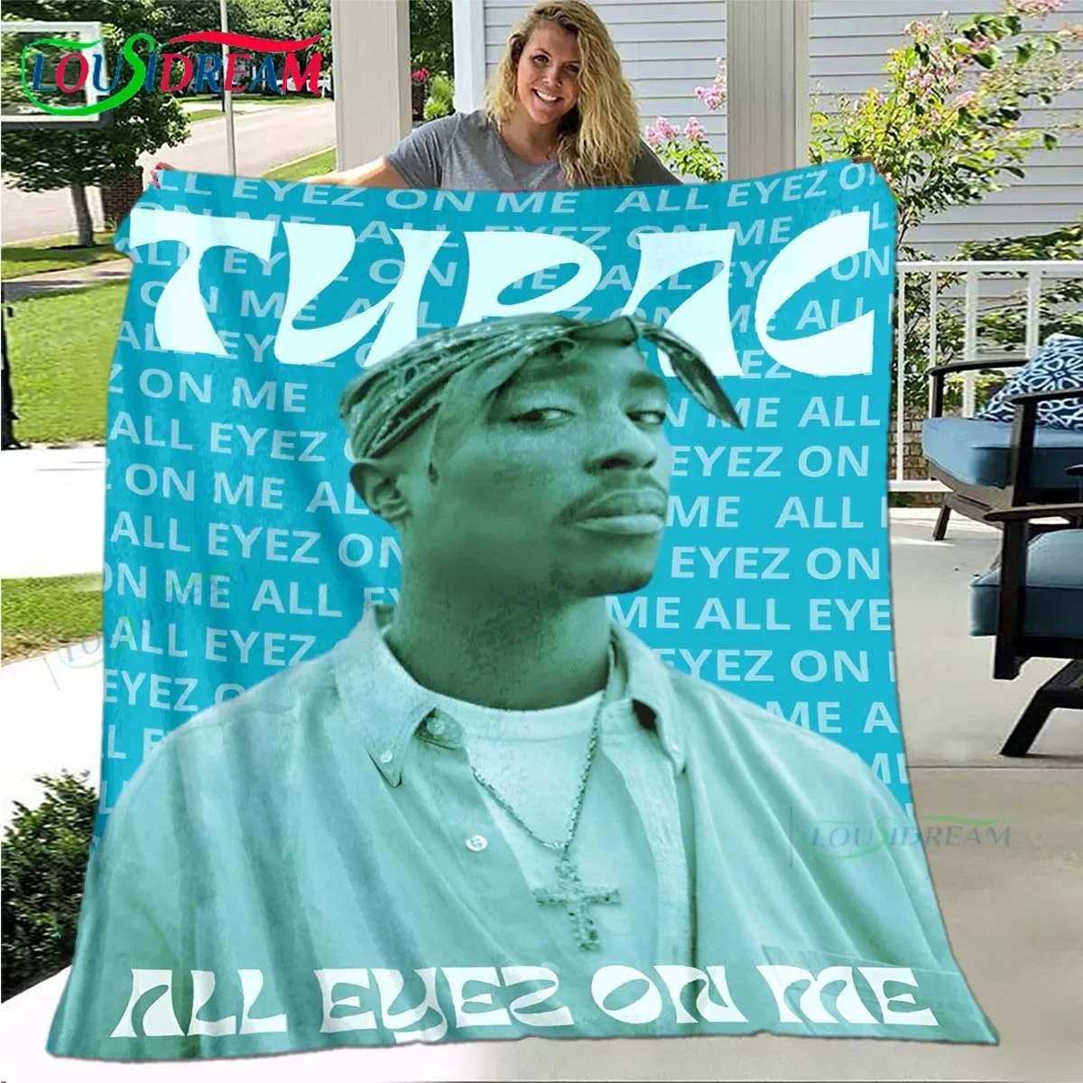 Pop Singer Tupac-Shakur 、2Pac Blanket,Flannel Throw Blanket for Bed Sofa Picnic Office Hiking Leisure Nap Birthday Gift