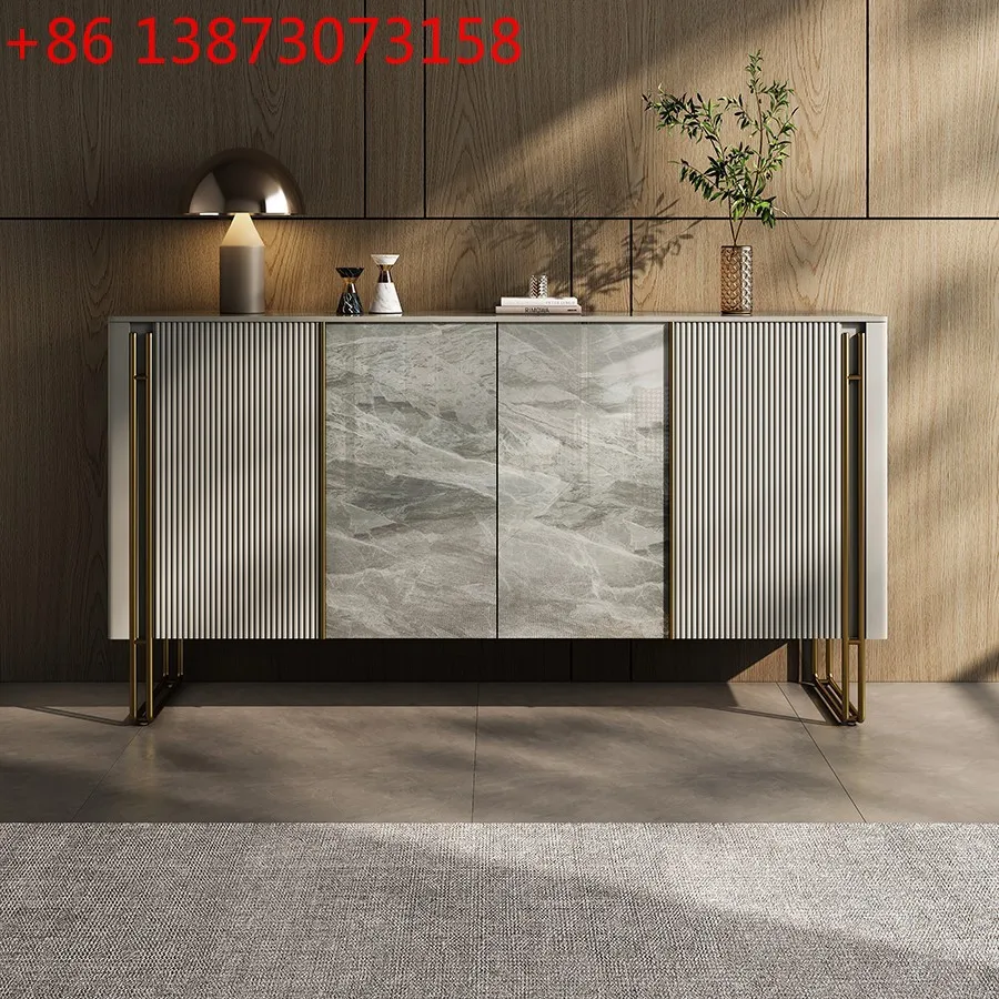

Modern light luxury door cabinet Italian rock slab simple dining side cabinet entry door living room storage decorative cabinet