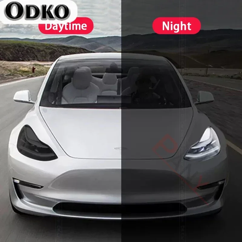 

2 шт. для Tesla Model 3 X Y S, дымчатая черная защитная пленка для фар автомобиля, прозрачная наклейка из ТПУ, защита от царапин