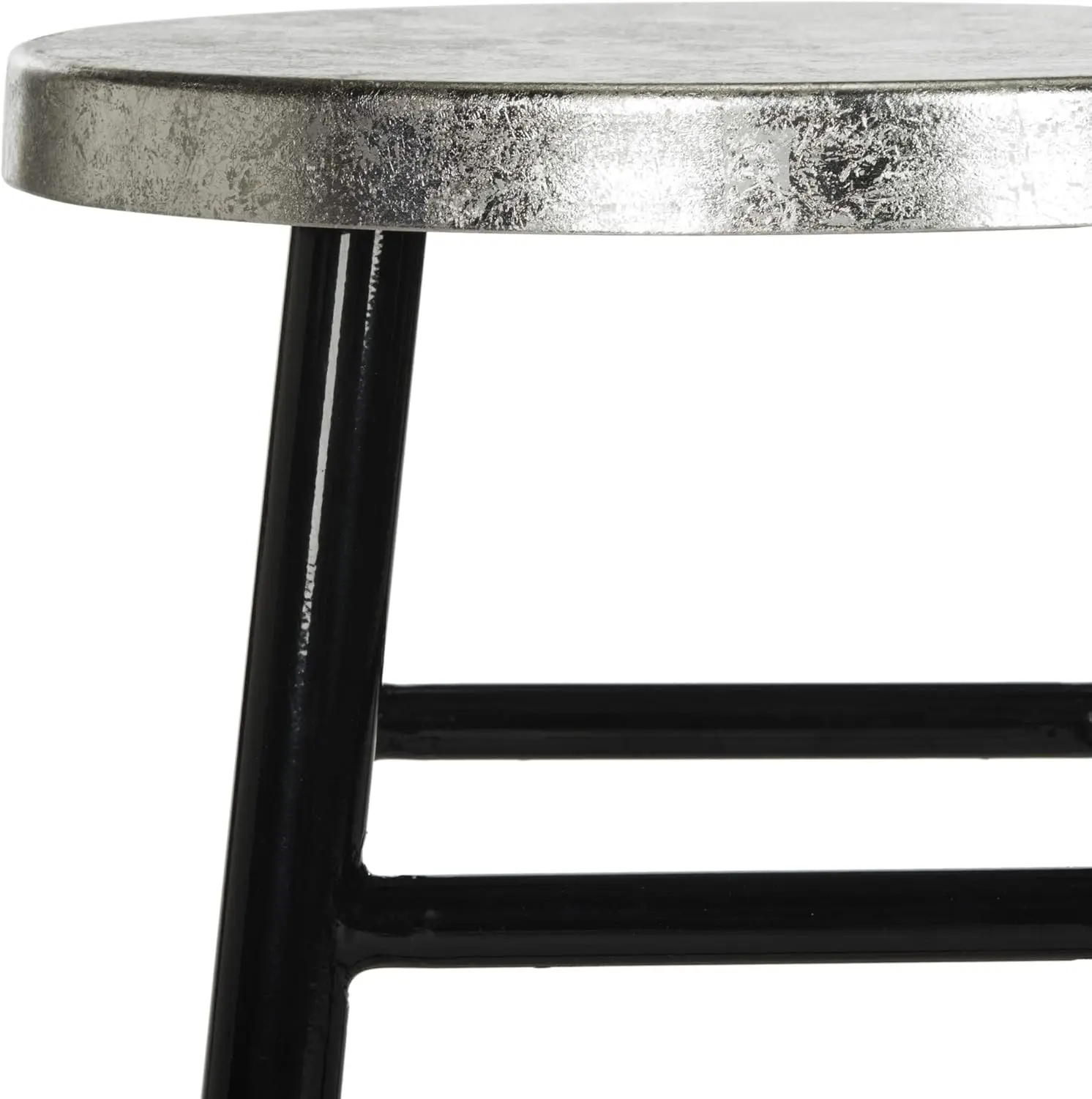 Home Collection sgabello da banco Kenzie bianco e argento immerso