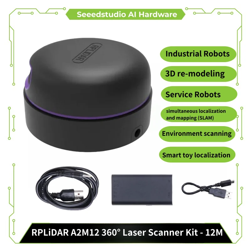 SLAMTEC RPLiDAR A2M12 360 Degree Laser Scanner sensor Kit - 12M Range in-home robots, 3D modeling,measurement tool