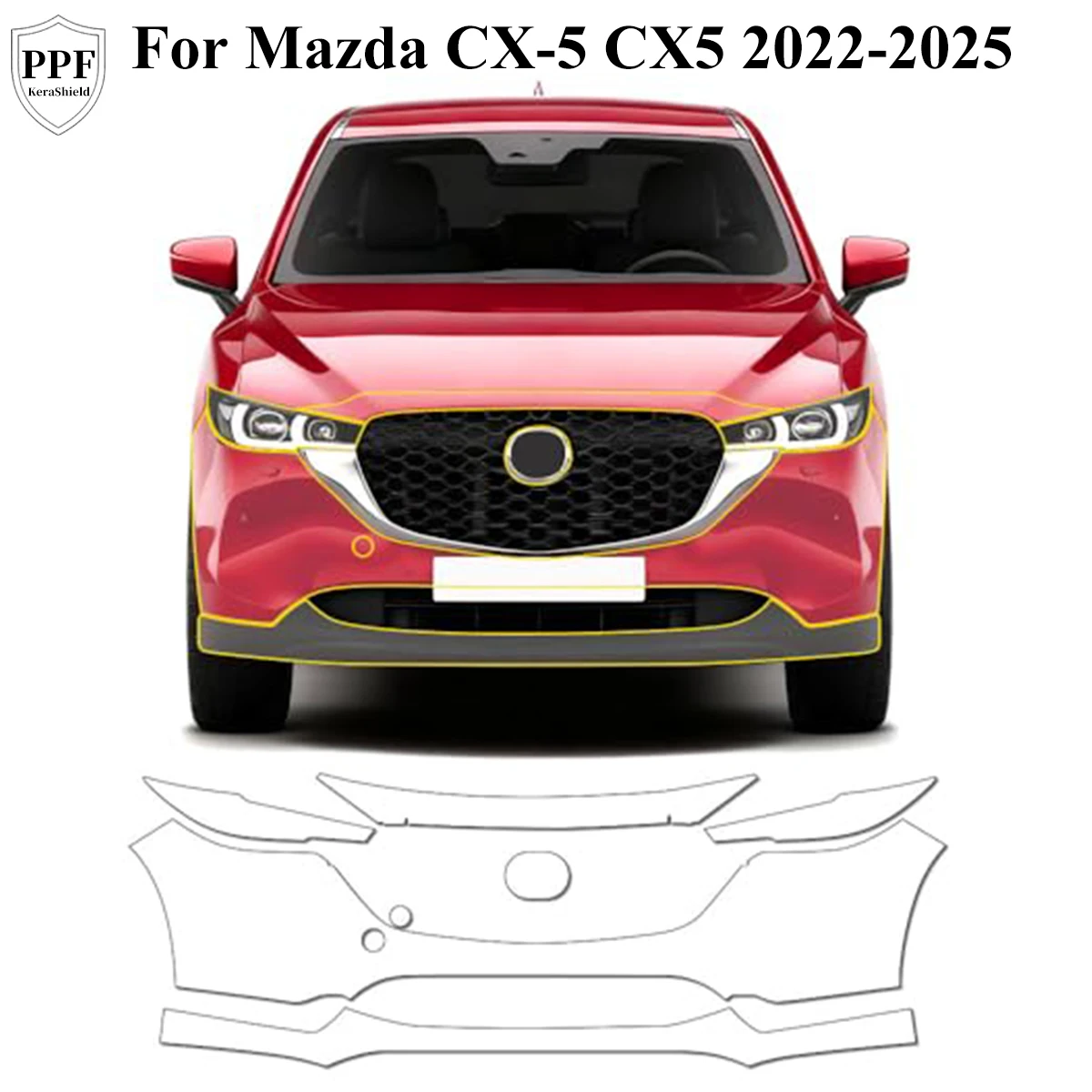 

For Mazda CX-5 CX5 2022-2025 TPU Car Paint Protection Film Pre-cut PPF Invisible Anti-Scratch Clear Bra Repairable Self-adhesive