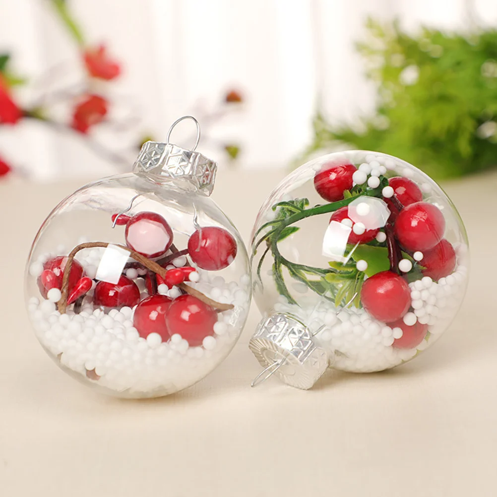 

10/12pcs Christmas Transparent Ball Plastic Fillable Bauble 8-10cm Xmas Tree Hanging Ornaments Decoration Wedding Party Gift Box