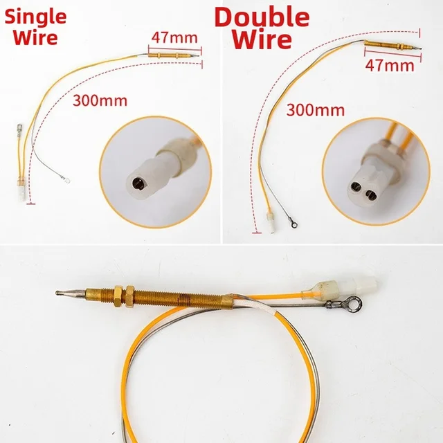 Électrovanne Thermocouple Sensor Probe Copper with Solenoid Valve for Gas Stove Flame Protection Automatic Gas Shutoff Feature Gaz et carburant — détail 1