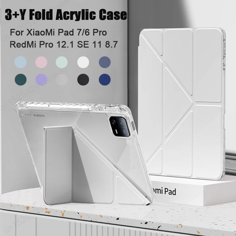 For Xiaomi RedMi Pad SE 11 8.7 Pro 12.1 inch Case Acrylic Back Tablet Cover For Mi Pad 7 6 5 Pro 11