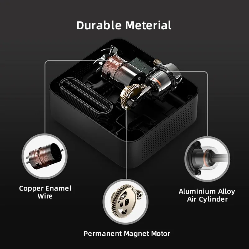 Imagem -05 - Bomba de ar de Carro Elétrico Portátil Compressor de ar Inteligente Pneu Digital Inflar Rápido Auto Pneu Bomba de ar 12v Xiaomi70mai