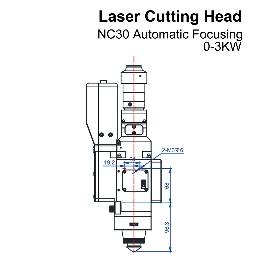 Wsx 0-3kw automatische fokussierung nc30 faserlaser schneidkopf max laser leistung 3000w für metalls ch neiden