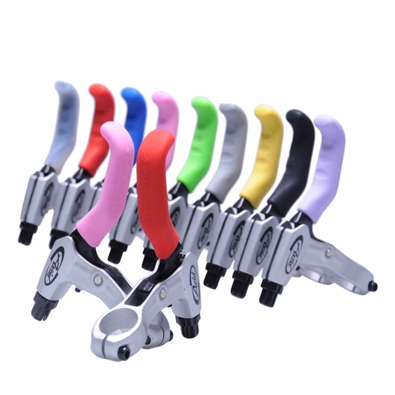 1Pair Bicycle Brake Handle Cover Silicone Grips Bike Handlebar Protect Anti-slip Cycling Protective Gear Bike Accessories