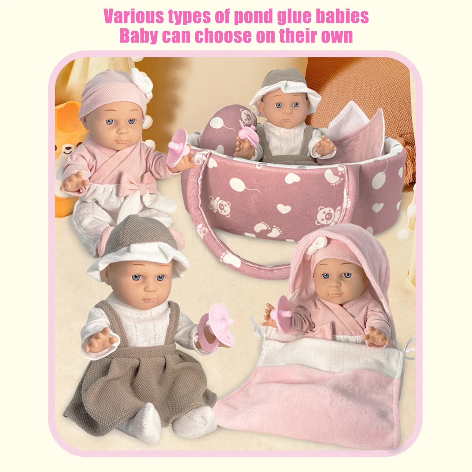 Symulowana lalka do odgrywania ról dla dzieci 12-calowy zestaw uspokajających lalek winylowych dla dzieci Miękka, ręcznie robiona silikonowa lalka do spania Prezenty urodzinowe dla dziewczynek