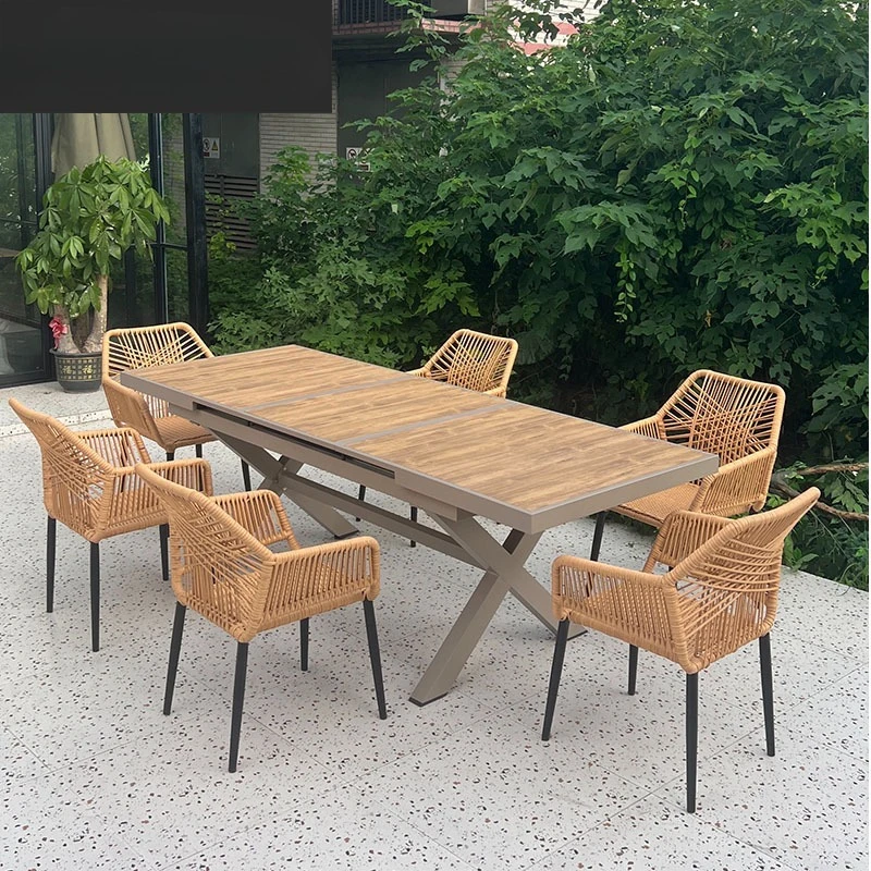 

Уличные столы и стулья из ротанга, вилла, двор, терраса, балкон, стулья из ротанга для отдыха, сад, простой уличный водонепроницаемый солнцезащитный крем