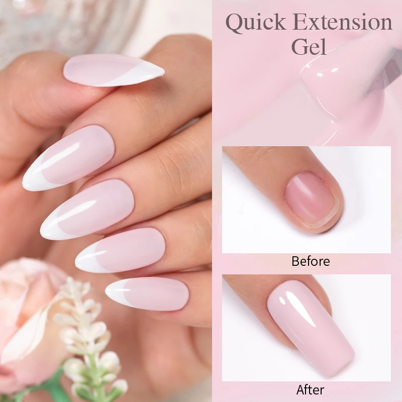 PUENTE Quick Extension เล็บเจล Hema ฟรีกึ่งถาวร UV Nail Art เคลือบเงา Self-leveling เล็บเจลก่อสร้าง