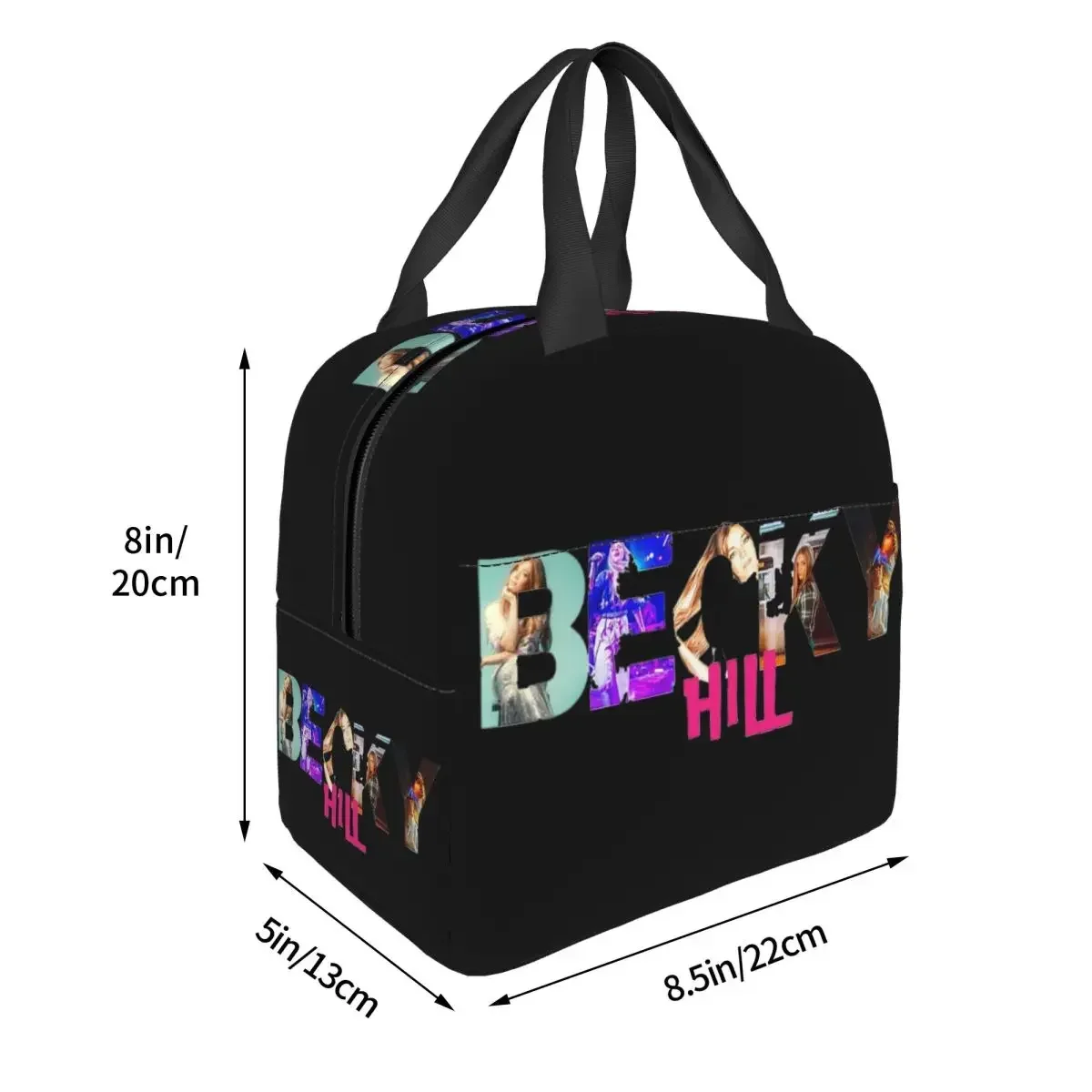 Becky Hill Classic Sticker Insulated Lunch Bag for Women Kids Portable Food Boxes Thermal Lunch Box Tote