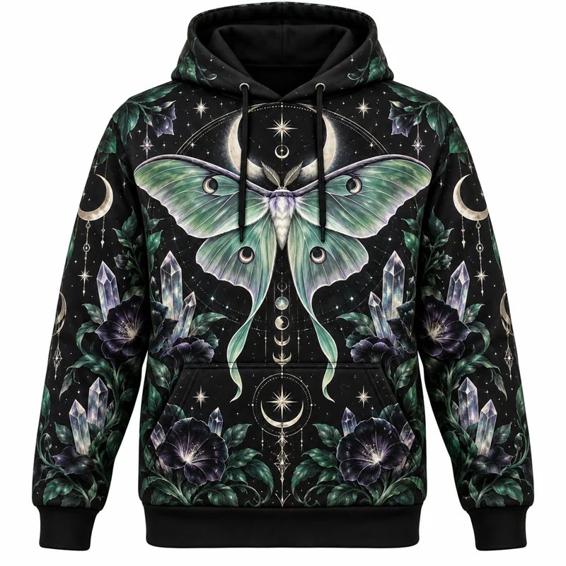 Halloween Hoodie Gothic Fantasy Graphic Sweatshirt Spooky Night Pumpkin Ghost Haunted Castle Magic Forest Vintage Streetwear