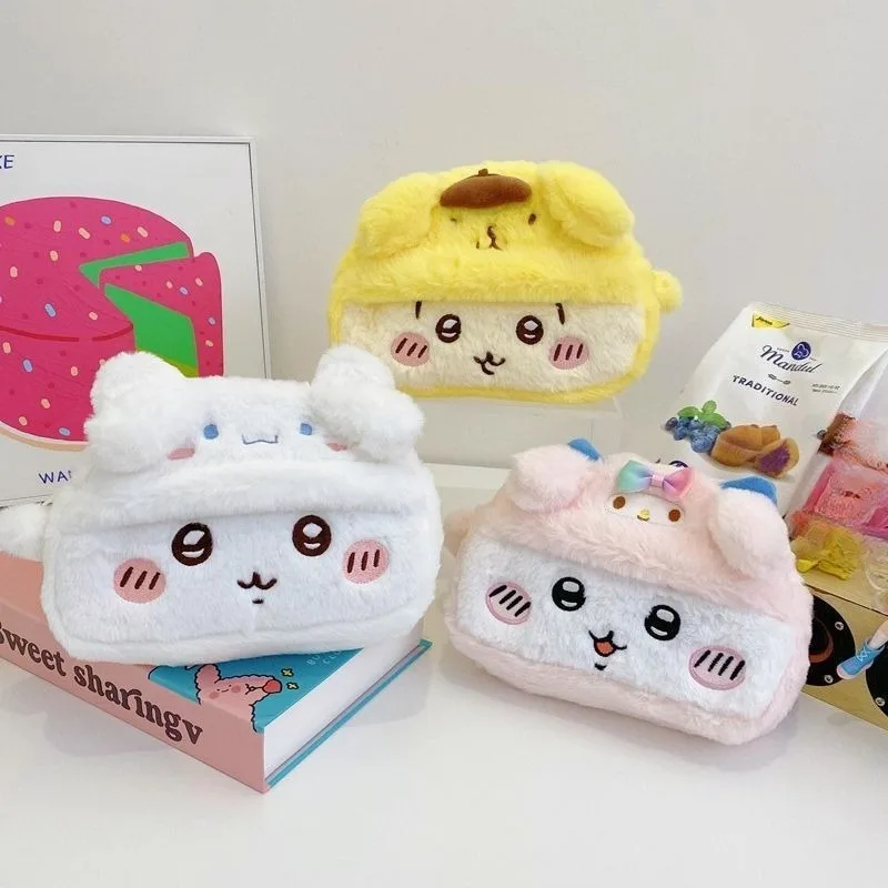 

Chiikawa Plush Pen Case Cartoon Usagi Hachiwareas Stationery Box Large Capacity Pen Case Student Stationery Birthday Girl Gifts