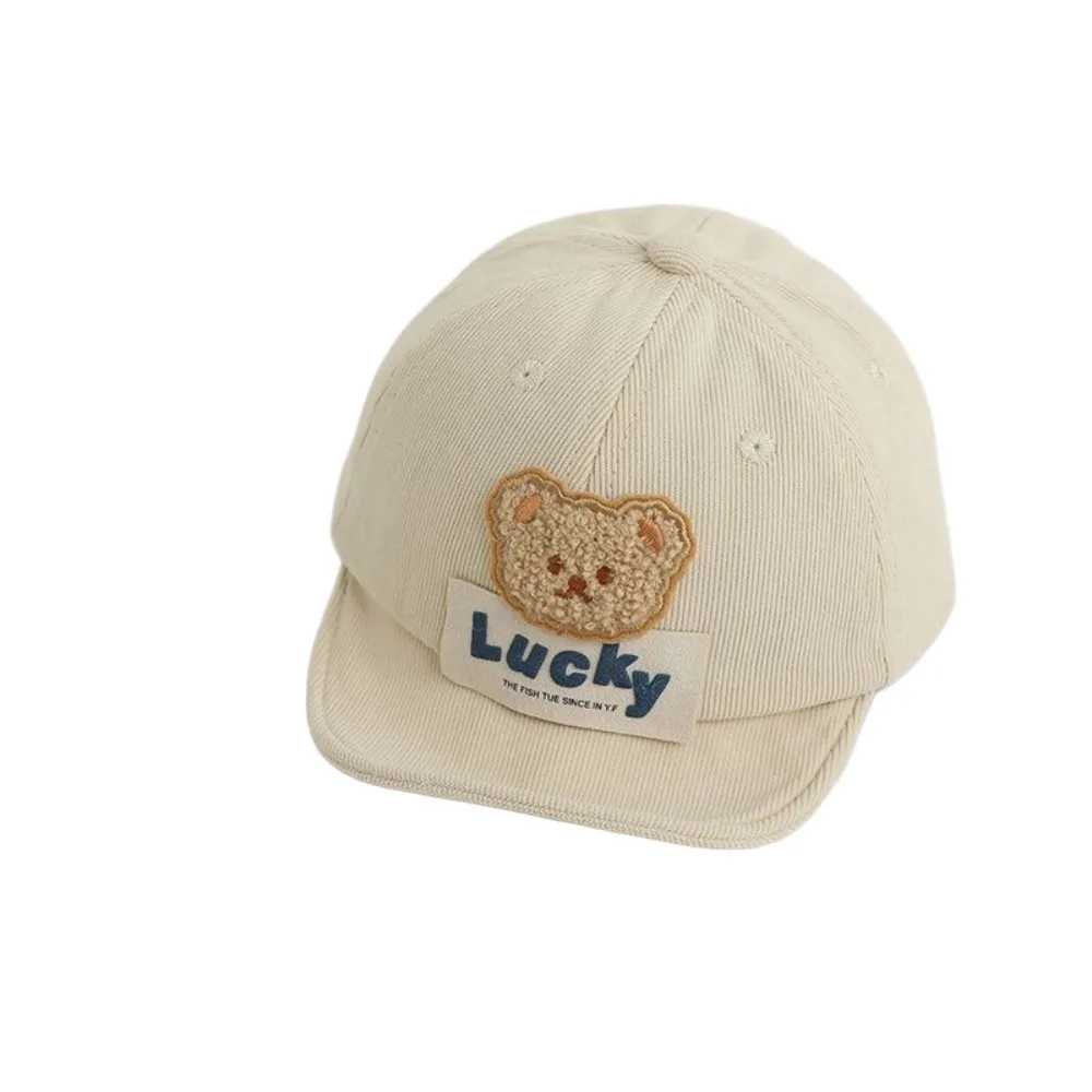 

Lovely Cartoon Baby Baseball Cap Solid Color Soft Brim Bear Baby Hat Peaked Hat Bucket Hat Infant Sun Hat