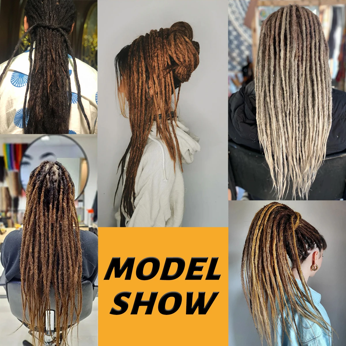 Silike 20inch Synthetic Handmade Dreadlocks Hair Extensions 27-613 Ombre Crochet Dread locks Soft 10 Strands Long Dreads for Men