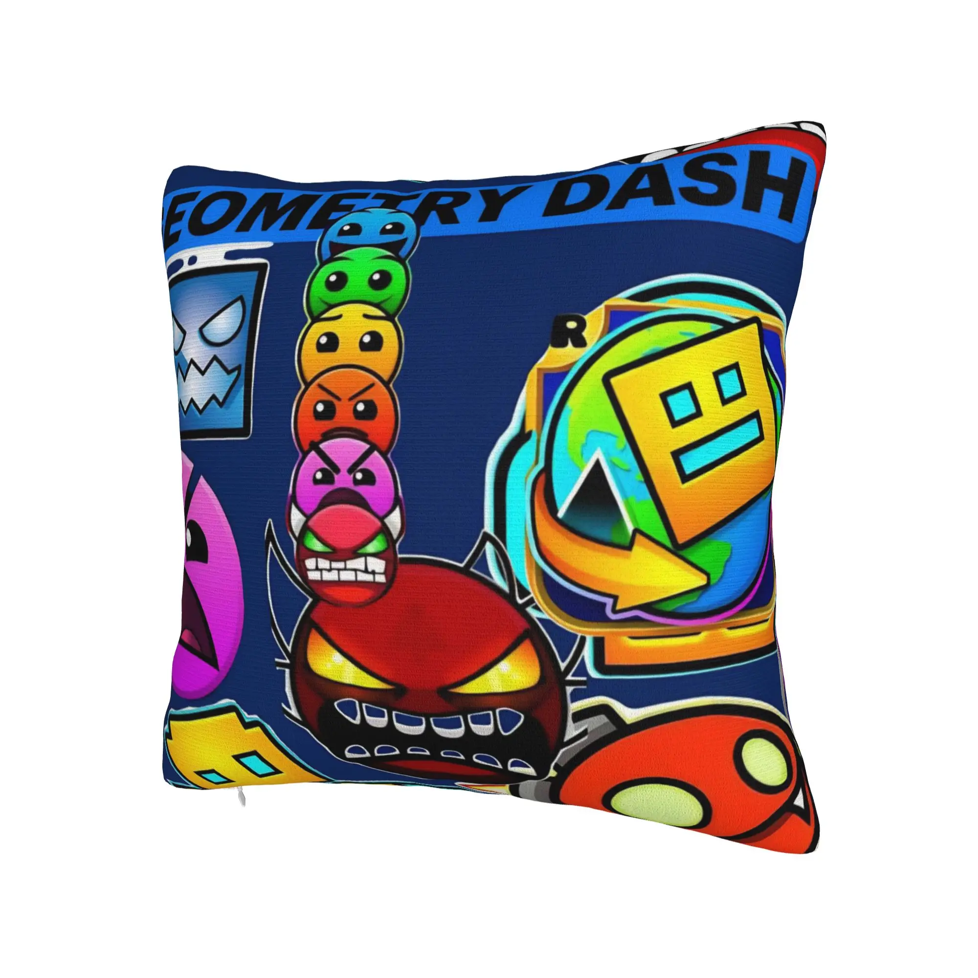 Geometry Dash Games Pillow Cover Stuff Printing Cushion Cover Decorations  Throw Pillow Case Cover Home Multiple Sizes